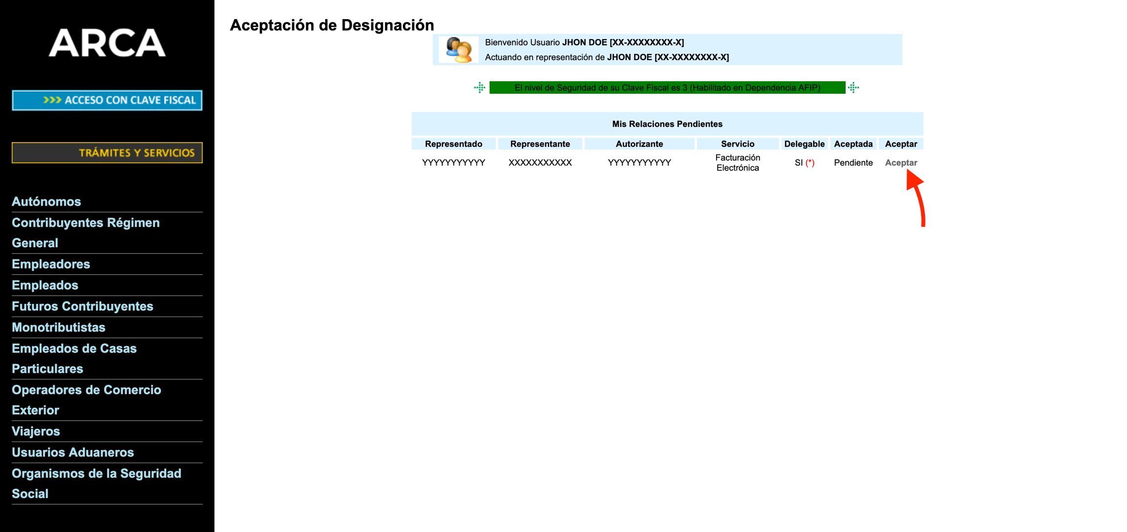 Administrador de Relaciones de Clave Fiscal