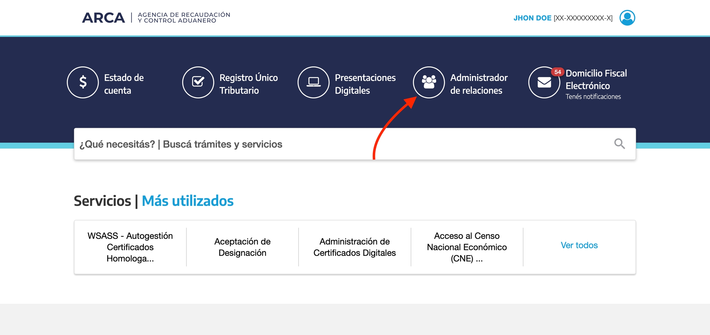 Administrador de Relaciones de Clave Fiscal