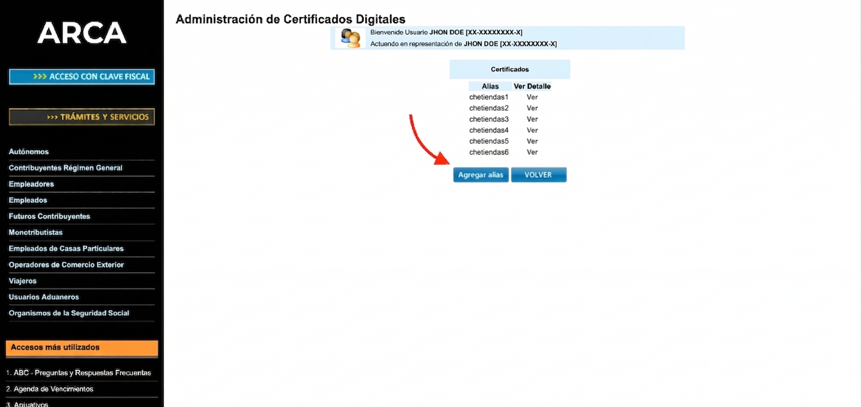 Administrador de Relaciones de Clave Fiscal