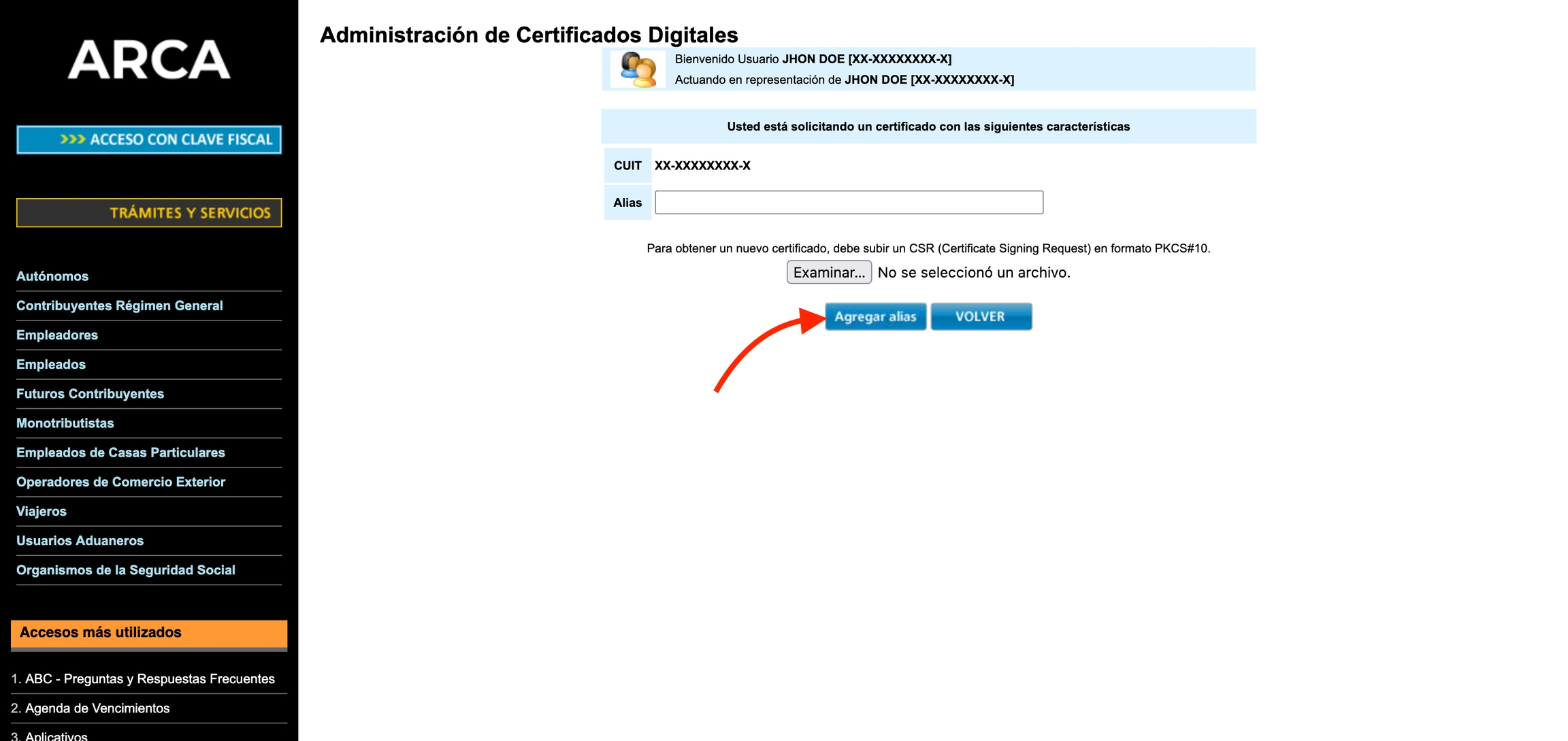 Administrador de Relaciones de Clave Fiscal