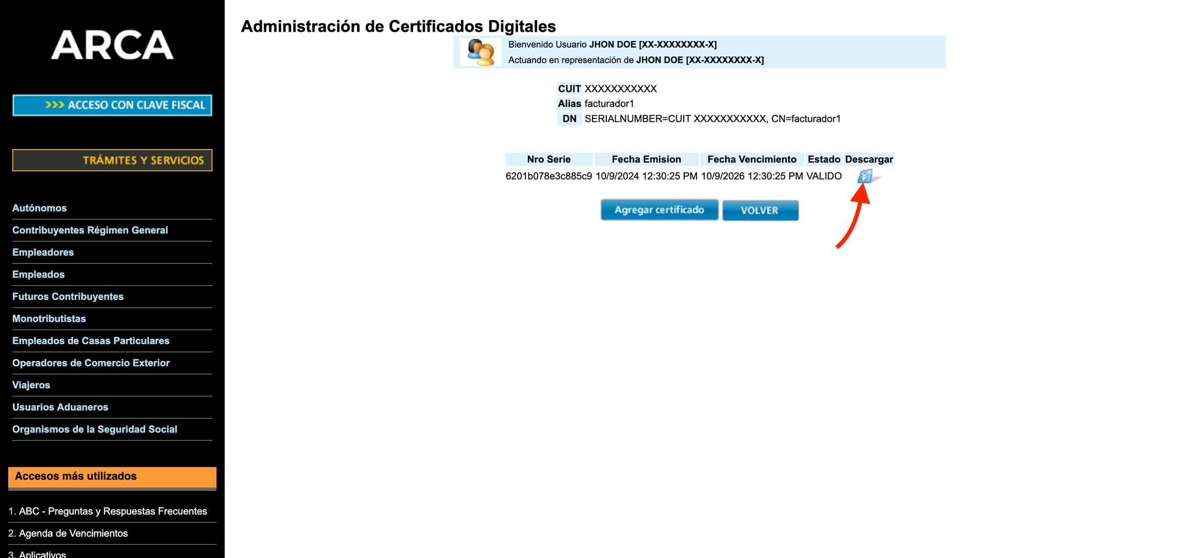 Administrador de Relaciones de Clave Fiscal